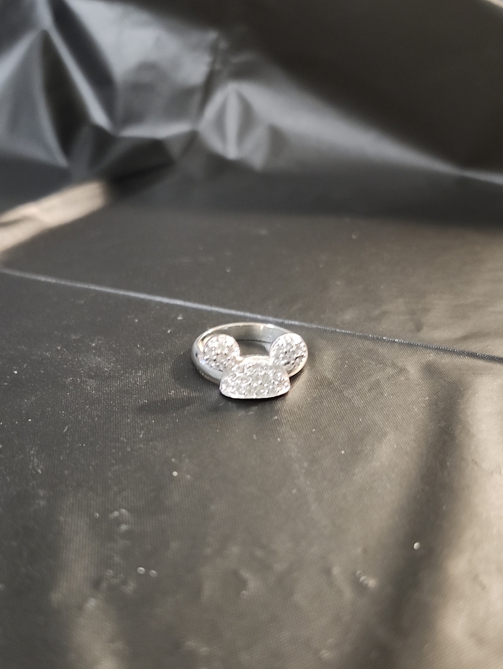 Disney Silver Mickey Mouse Crystal Accent Ring